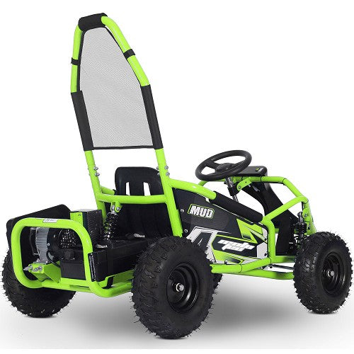 MotoTec Mud Kids Electric 48v 1000w Go Kart Full Suspension Green